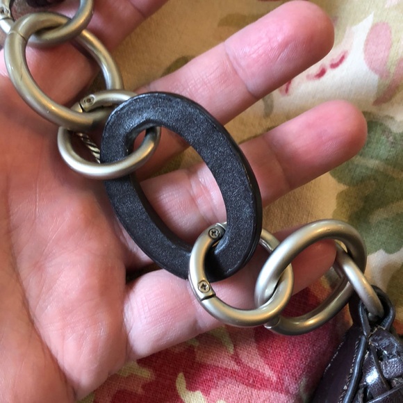 MAXX NEW YORK Classic Woven Brown Leather Shoulder Bag Hardware Stap $129 NEW - Picture 7 of 14